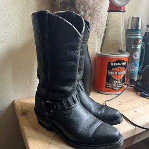 Harley-Davidson Black Leather Western Boots